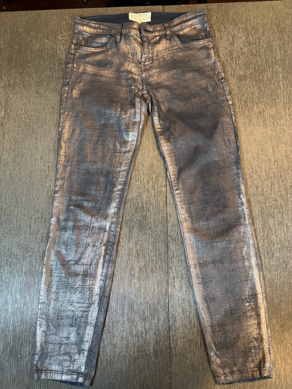 Current/Elliott Metallic Coated Skinny Jeans – Size 27 – Made in USA